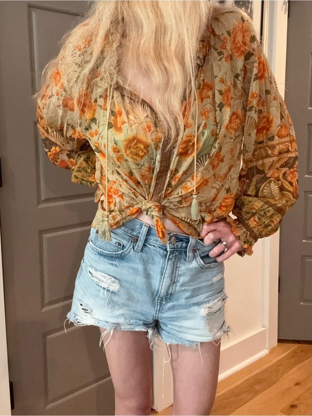 Spell & the Gypsy Collective - Floral Tie-Front Peasant Blouse